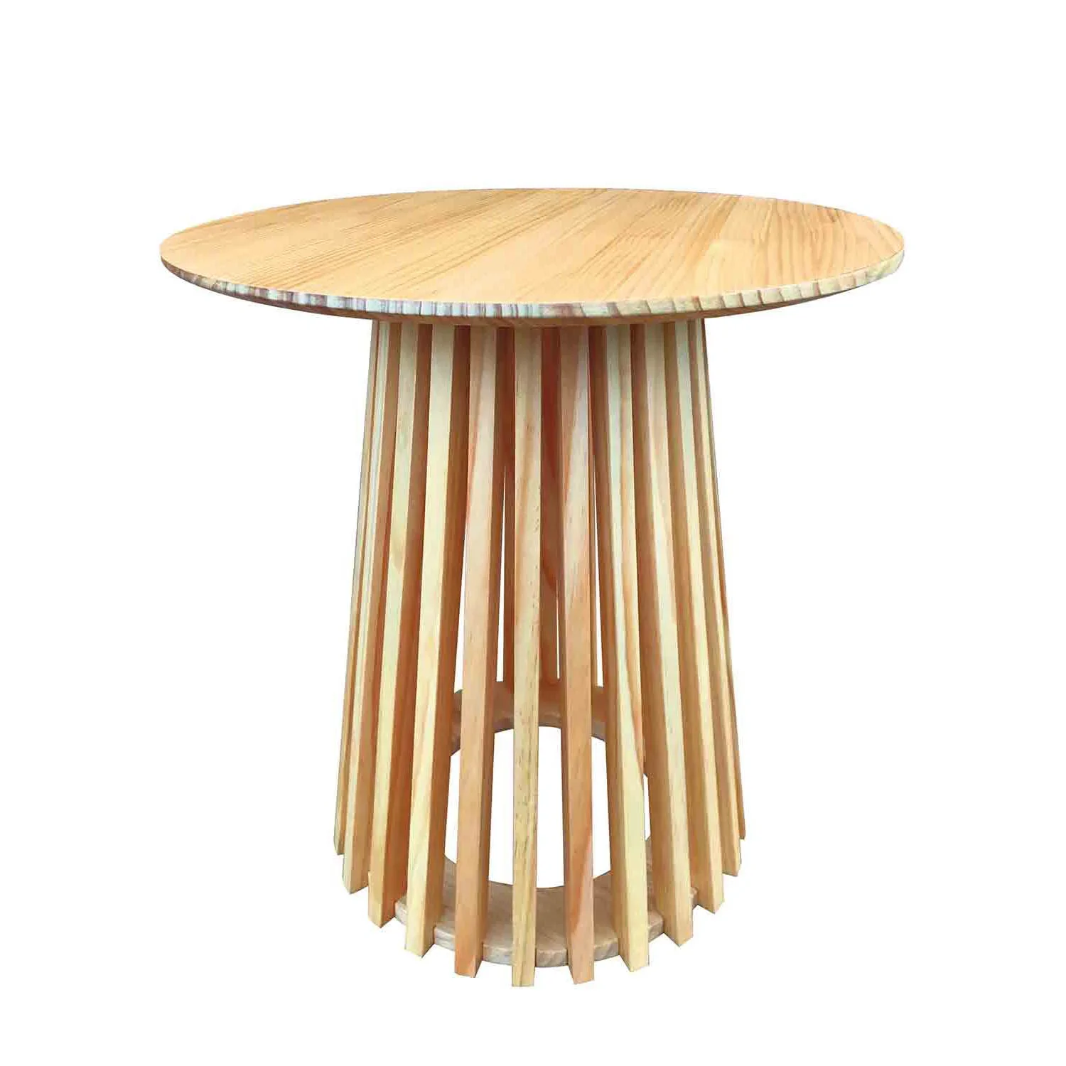 Lúzete - Mesa De Centro Madera Natural ø50 Cm Nerea  Madera