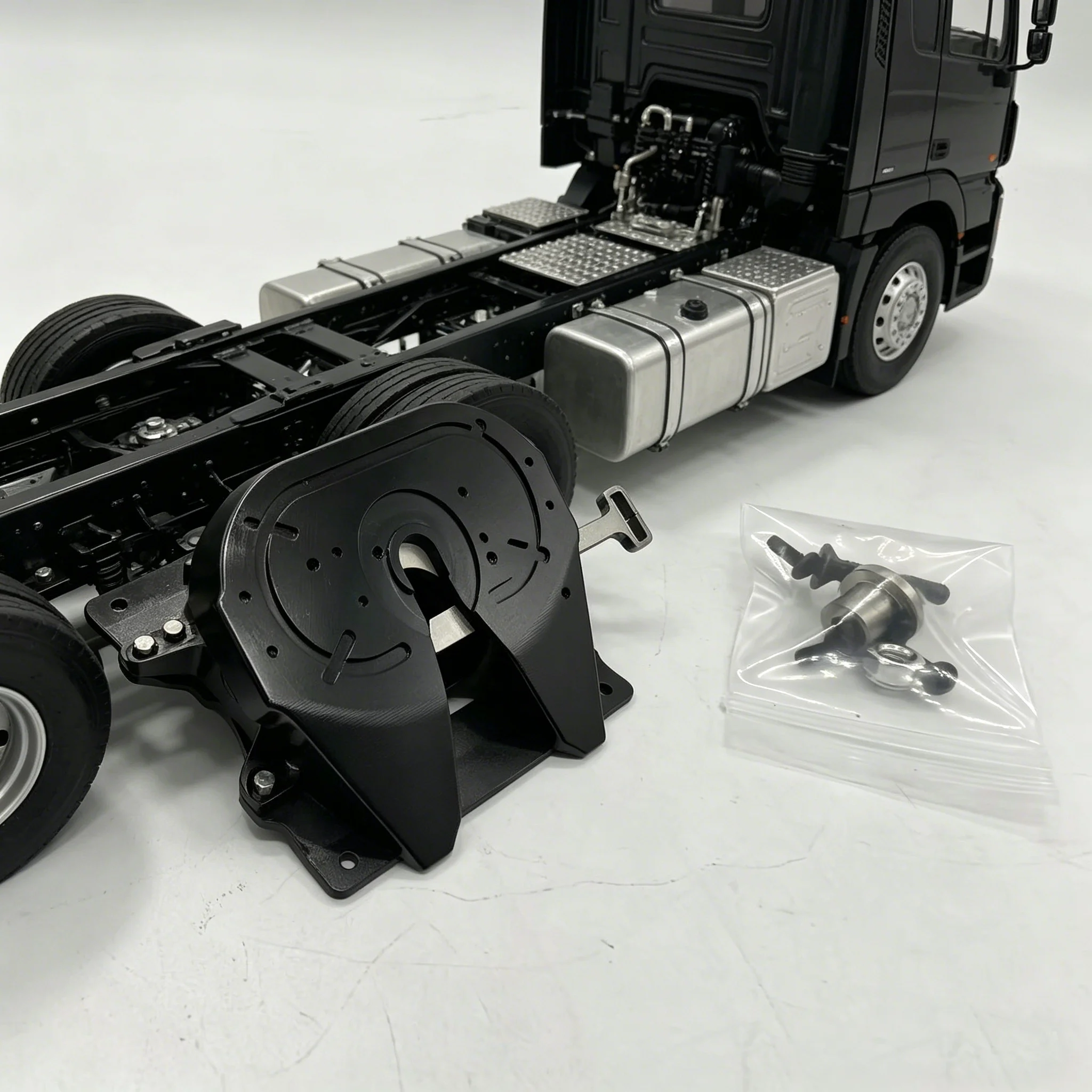 RC 1/14 LESU Quinta Rueda de Tracción Metálica, Pieza de Repuesto para Camión Tractor Tamiya, para Camiones SCANIA, MAN, VOLVO, Tripper, Piezas DIY