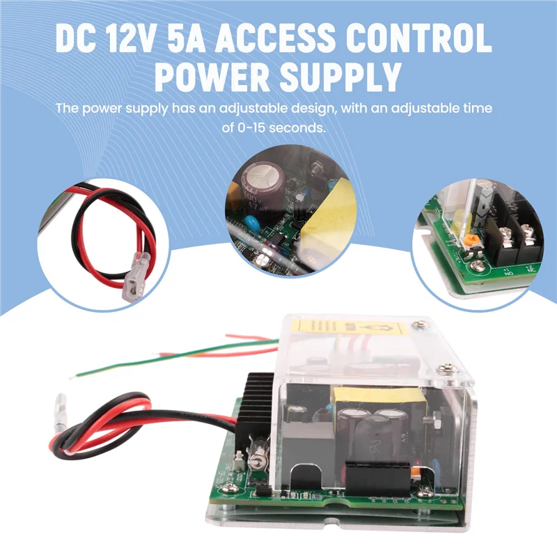 L72A-DC 12V 5A UPS Fuction Door Access Control Power Supply Use For Access Control System Switch Remote Lock AC 110V-240V