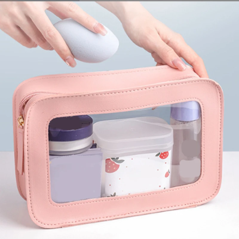 Borsa cosmetica Beauty Case Make Up Organizer Storage Bath Toiletry Wash Bag PVC trasparente donna borse per il trucco trasparenti impermeabili