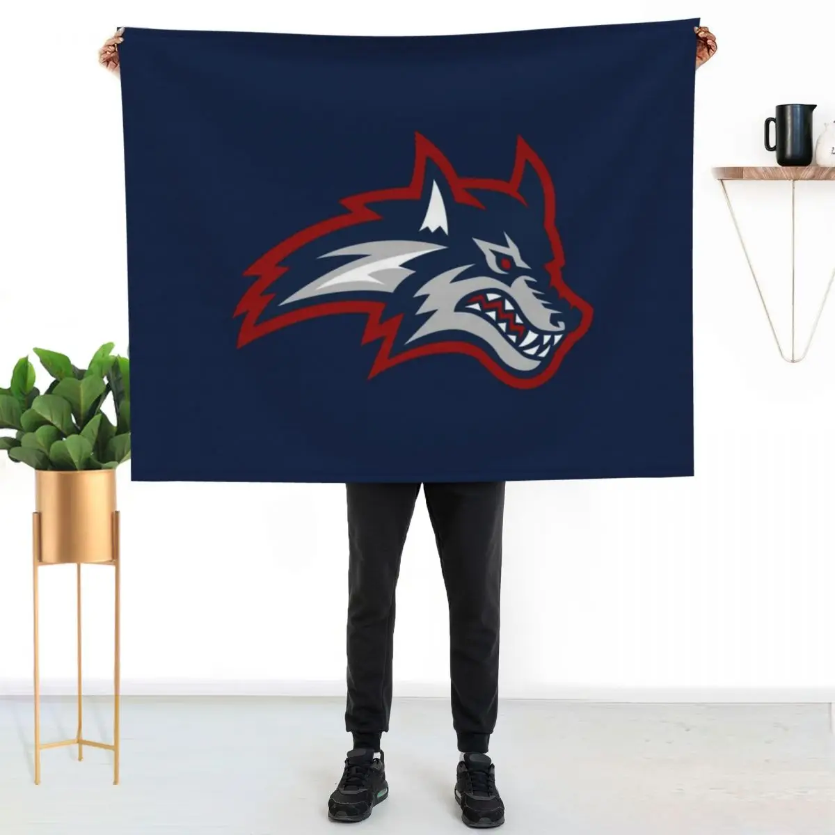 the Seawolves-Stony Brook-icon Throw Blanket Custom Luxury Thicken warm for winter Soft Sofa Quilt Thermals For Travel Blankets