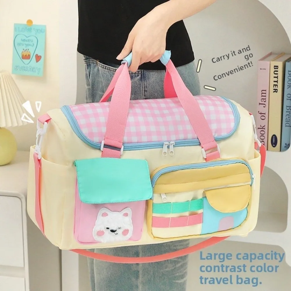 

Легкая дорожная сумка на короткие расстояния Портативная сумка для багажа большой вместимости Дофамин с несколькими карманами Дорожные сумки для фитнеса