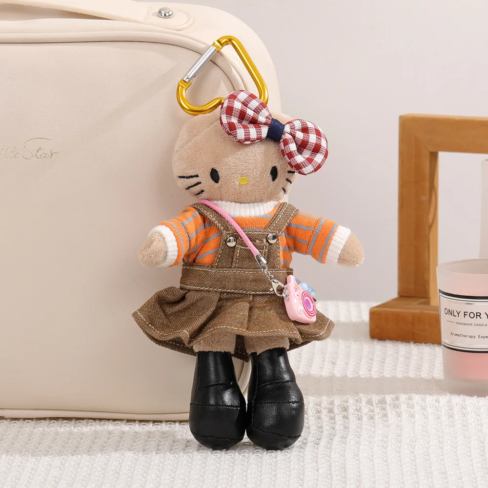 Hello Kitty lange benen pluche pop hanger schattig gradiënt blauw pluizig speelgoed sleutelhanger meisje rugzak decoratie cadeau