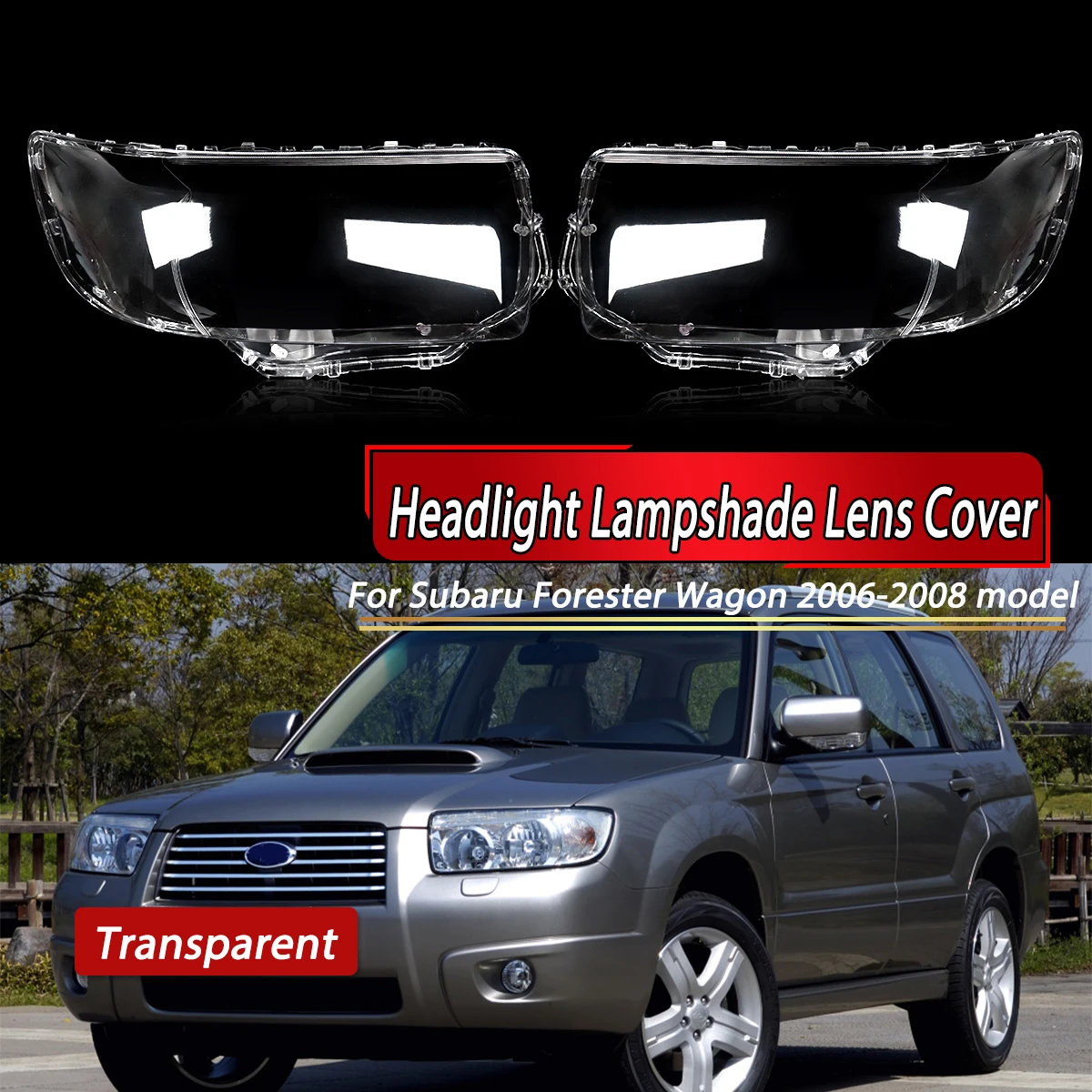 

SAIQINGSP Headlight Headlamp Lens Cover For Subaru Forester 2006-2008 Car Accessories Tools