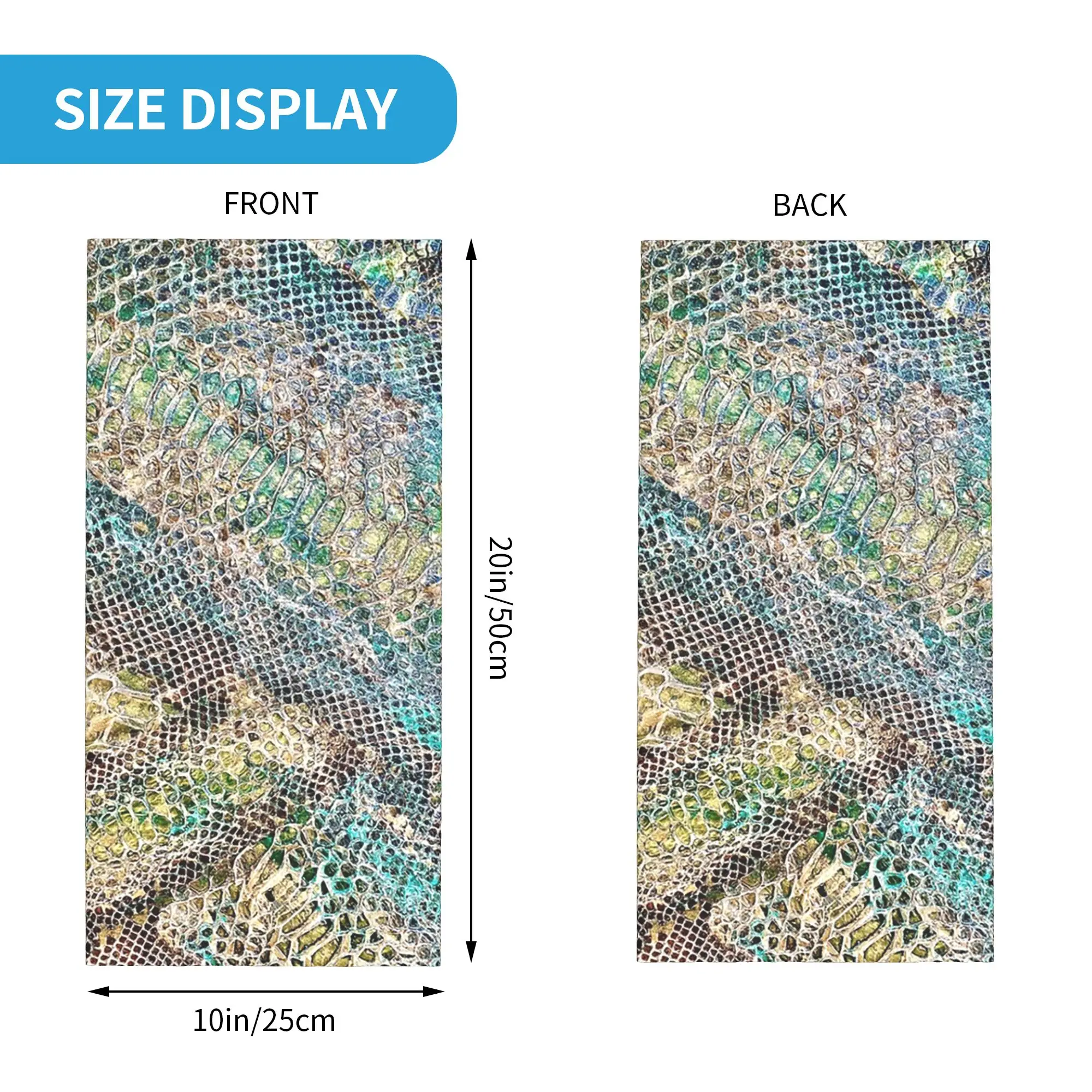 Exotic Snake Skin Pattern Painting Bandana Neck Cover Printed Face Scarf Balaclava Hiking Fishing for Men Women Adult All Season