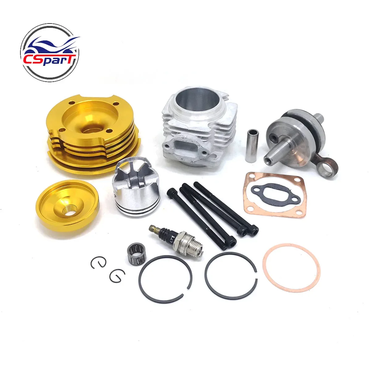 Performance Cylinder Head Piston Ring Crankshaft Kit (Big Bore Kit) for 47CC 49CC Mini Moto Dirt Pit Bike Parts