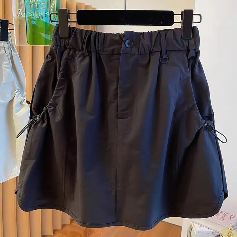 High Waist Loose Women's plus Size A-Line Skirt Korean Style Summer Short Skirt for Heavy Girls up to 300 Pounds