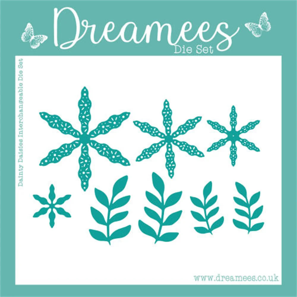 Charming Daisies Festive Frames Die Set Pretty Poinsettia Clear Stamps Layering Doily Metal Cutting Dies DIY Scrapbook Template image 3