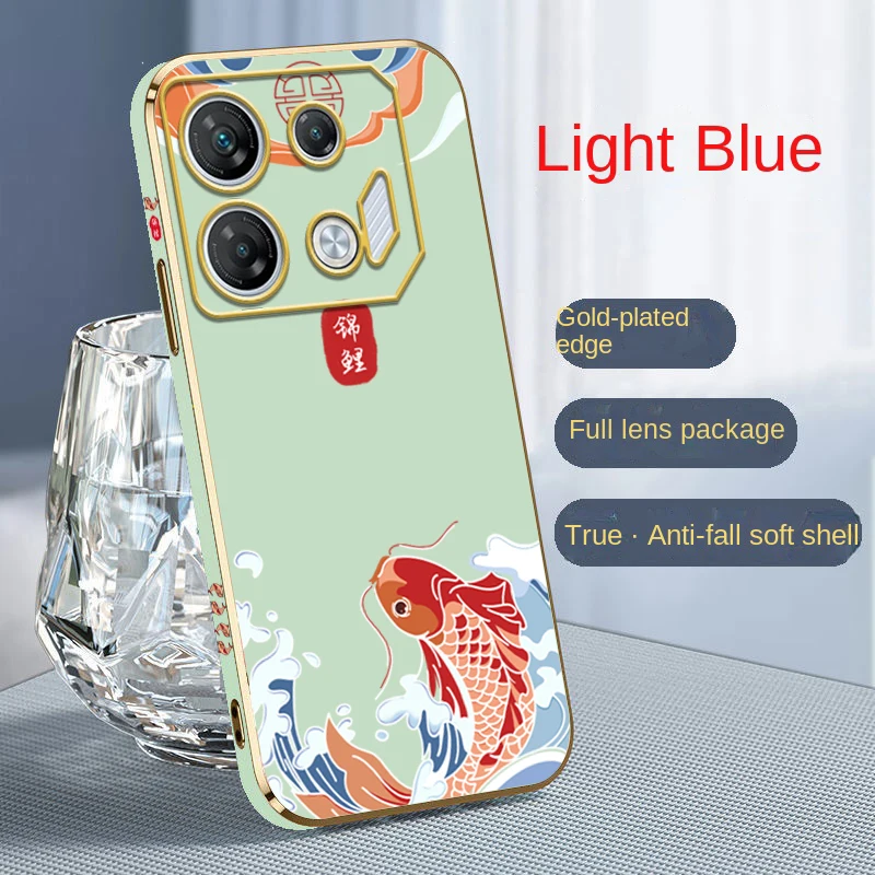 Koi Carp Case for Infinix GT 10 Pro Robot Electroplated Cover Carp Leaping Over The Dragon Gate