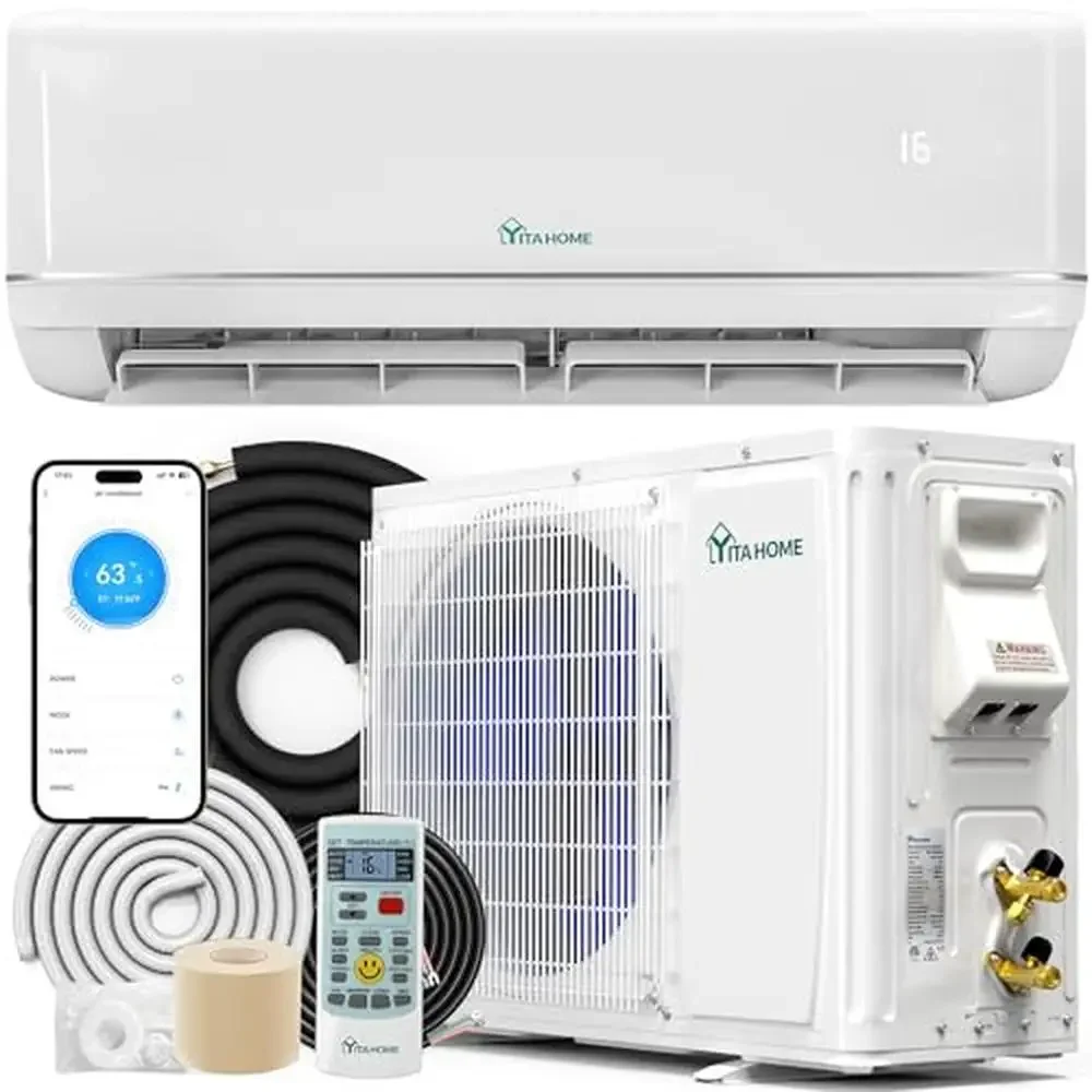 24000 BTU Mini Split Air Conditioner Heat Pump System Wifi Enabled 21 SEER Ductless AC Cool Up to 1500 Sq. Ft Automatic Five