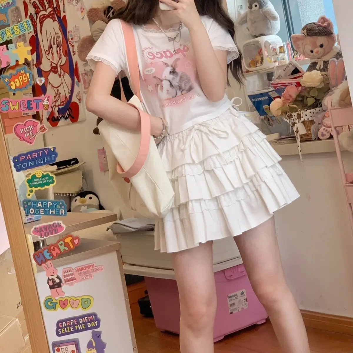 Skirts Womens Lace-up Mesh Balloon Magic Show Stage Performance Fairy Tale School Play Princess Youth Cosplay Event Festive ins