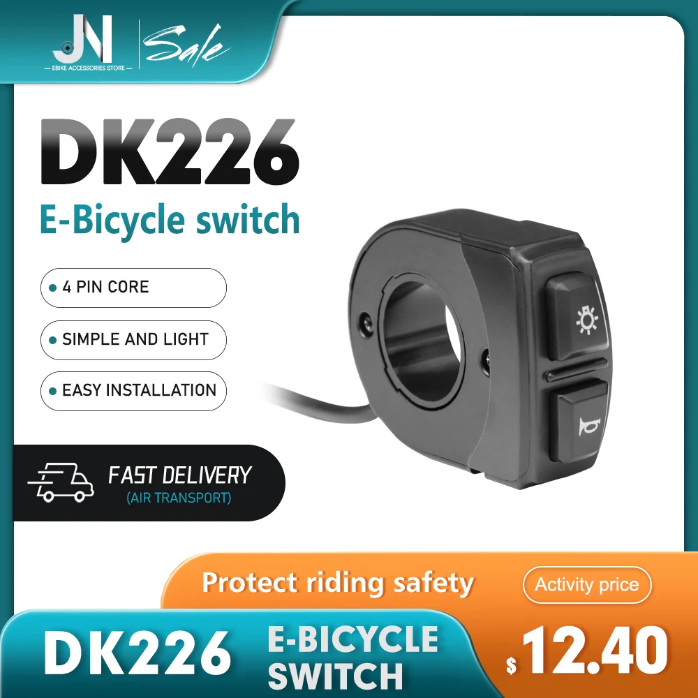 

Выключатель света для электрического велосипеда WUXING DK226 12 В-72 В 4-контактный разъем с лампой и звуковым выключателем для комплекта для переоборудования скутера Ebike