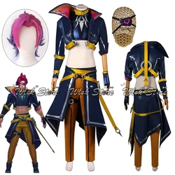 Game LOL Heartsteel Cosplay Kayn Costume Eyepatch Wig Custom Uniforms Men Women Carnival Halloween Party Outfits Synthetic Hair