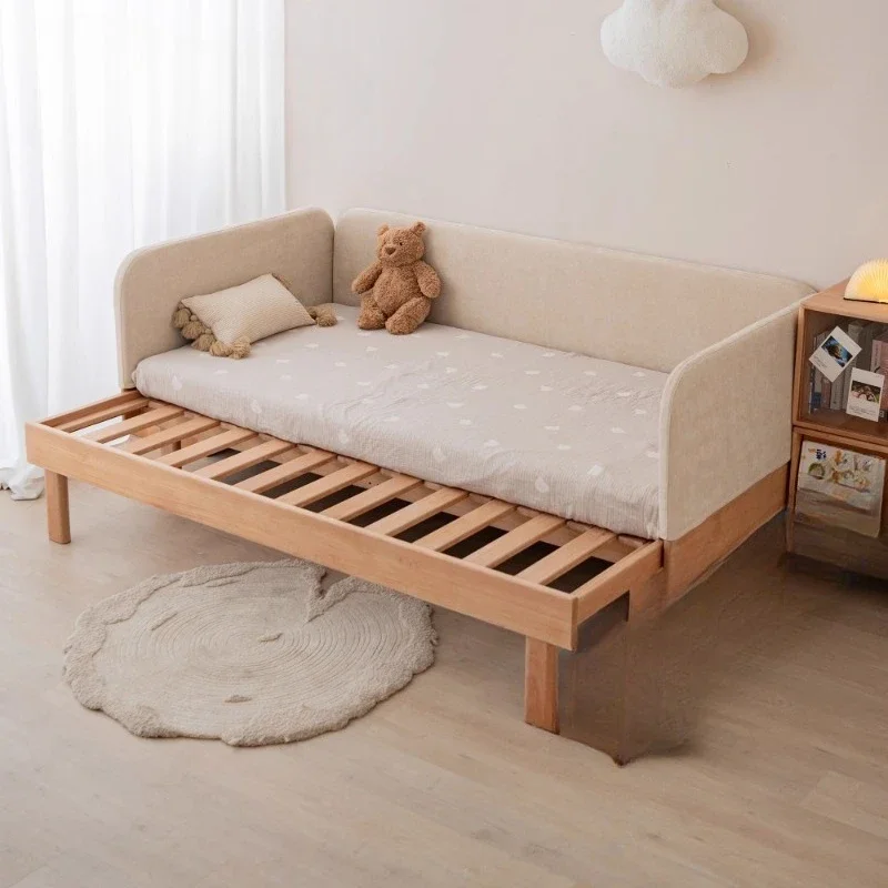 

Growth bed, multi-mode solid wood expansion bed splicing pull edge bed