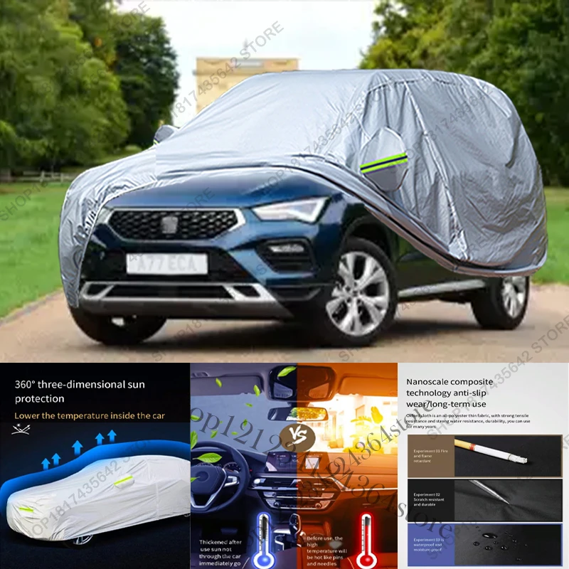Full Car Cover Compatible with Seat Ateca (2016-2025 All-Weather Sun Rain UV Dust Proof Rain Outdoor Indoor Protect