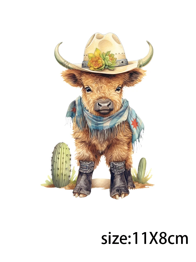 LETOP 1PCS Cowboy Style Animal Cold Cup Wraps Animals Wearing Hats Cactus Uv Dtf Cup Wraps 16oz