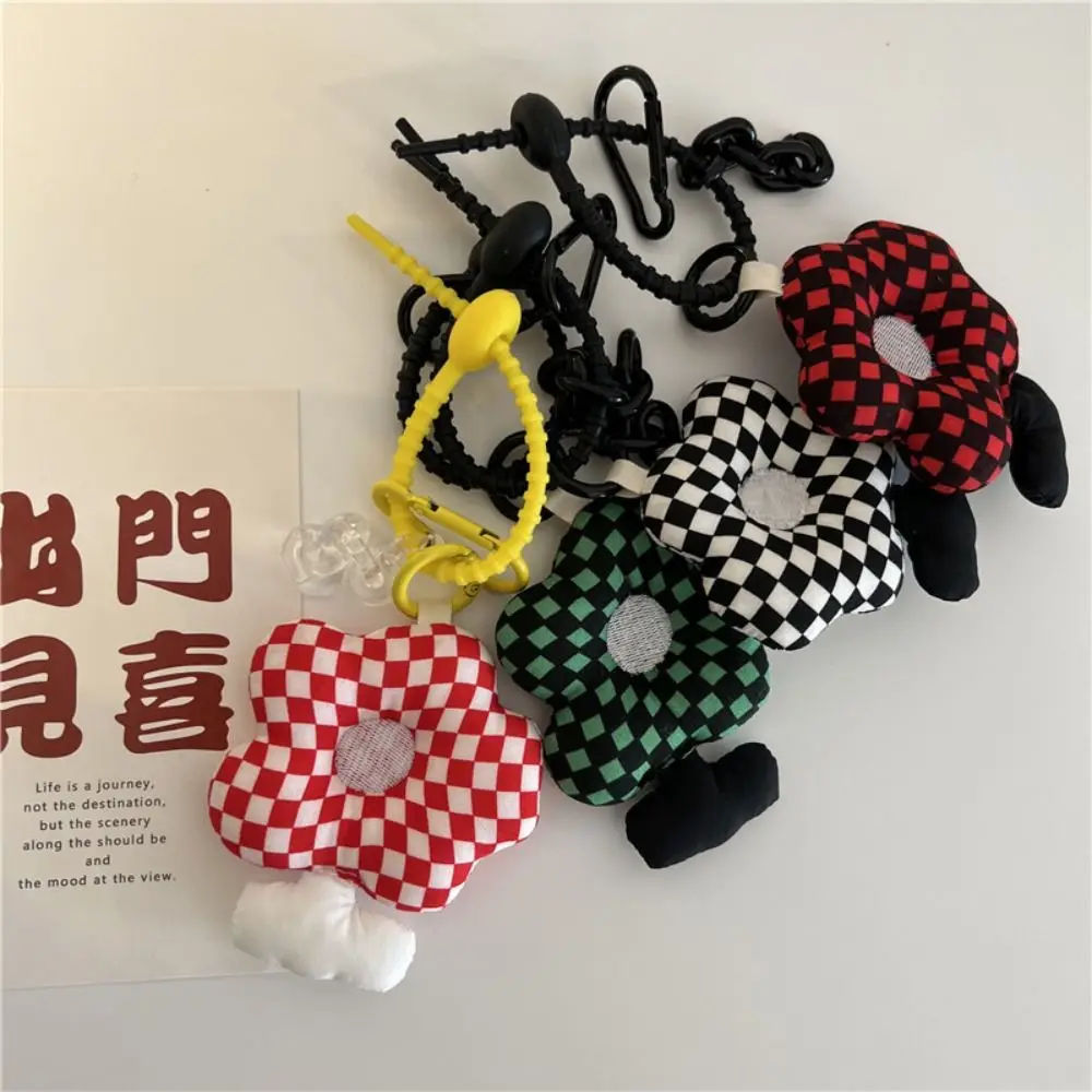 Soft Dopamine Flower Bag Pendant Acrylic Chain Cloth Fresh Backpack Decoration Bag Charms Korean Style Floral Lanyard Children