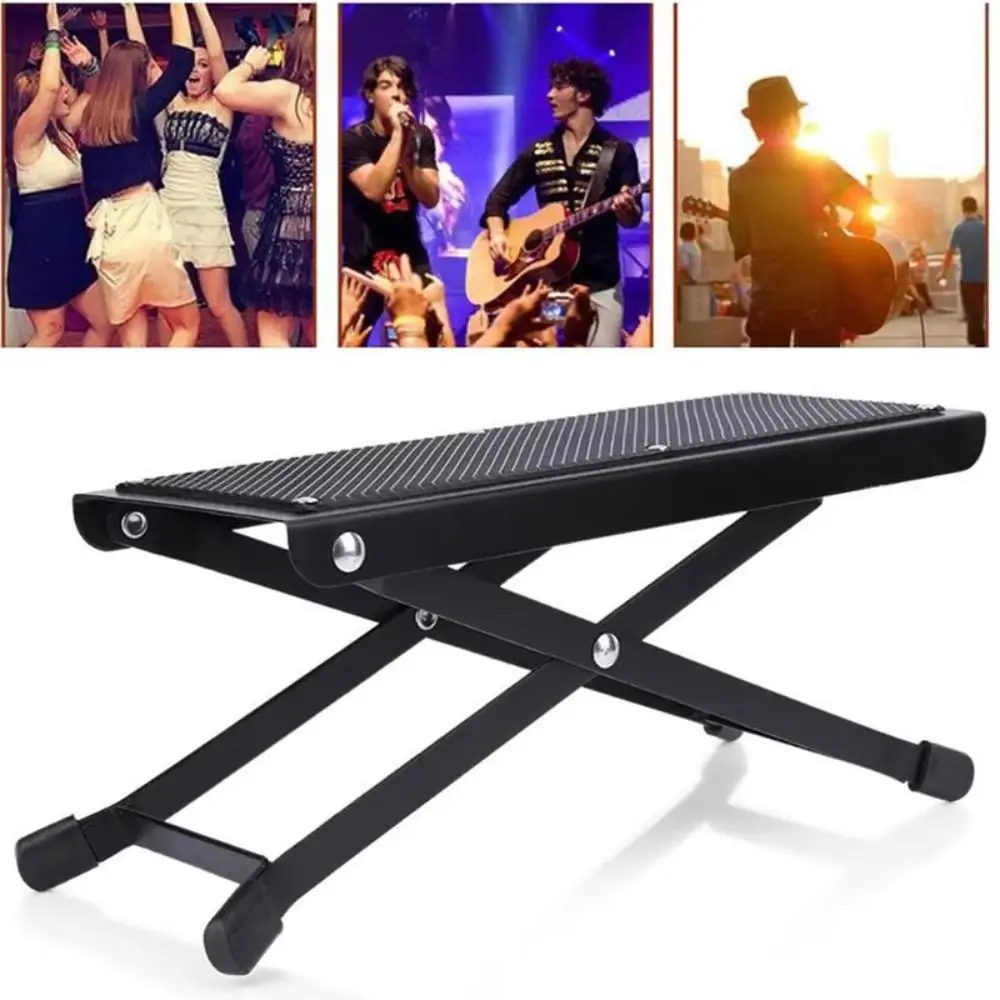 

Adjustable Guitar Footrest Pedal Folding Non Slip Guitar Pedal Stool Metal Rubber Pad Classical Guitar Footstool