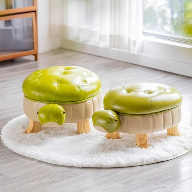 Creative Turtle Stool Entrance Hall Solid Wood Foot Stool Children's Room Decoration Ottomans Cartoon Decoration Ottomans
