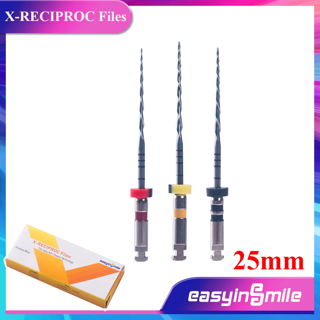 3Pcs Dental Endo Reciprocating Rotary Files Root Canal Endodontic Universal NITI X-RECIP S Cross Section Engine Tips Easyinsmile