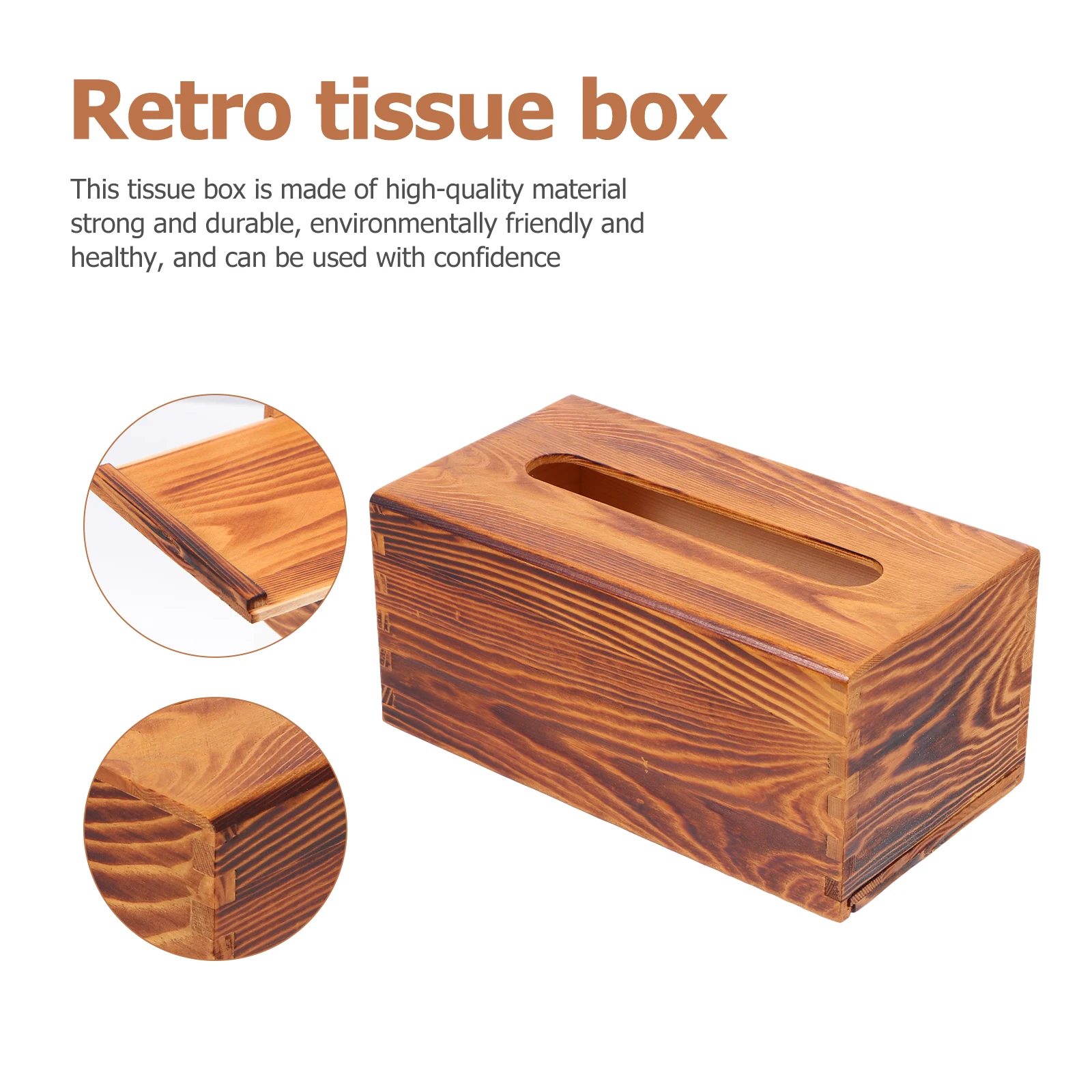 

Wooden Vintage Tissue Box Storage Case Decor Container Household Napkin Organizer
