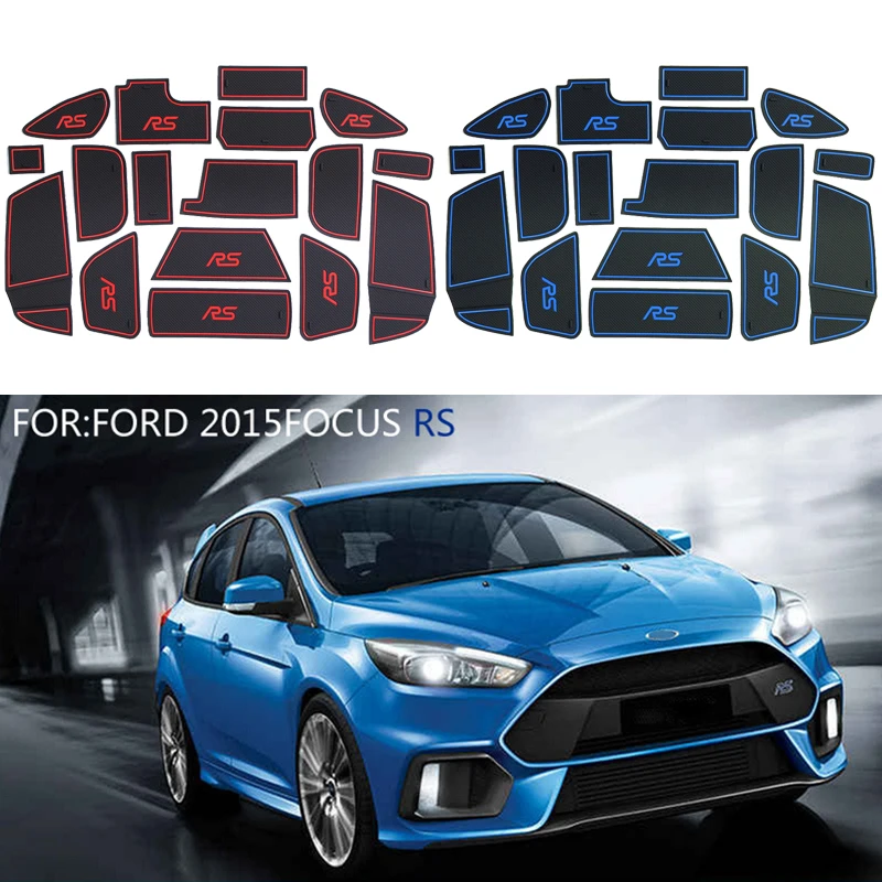 Car Door Groove Mat For Ford FOCUS ST RS 2015 Door Slot Pads Modified Dust Pad Storage Pad Car Interior Accessorie