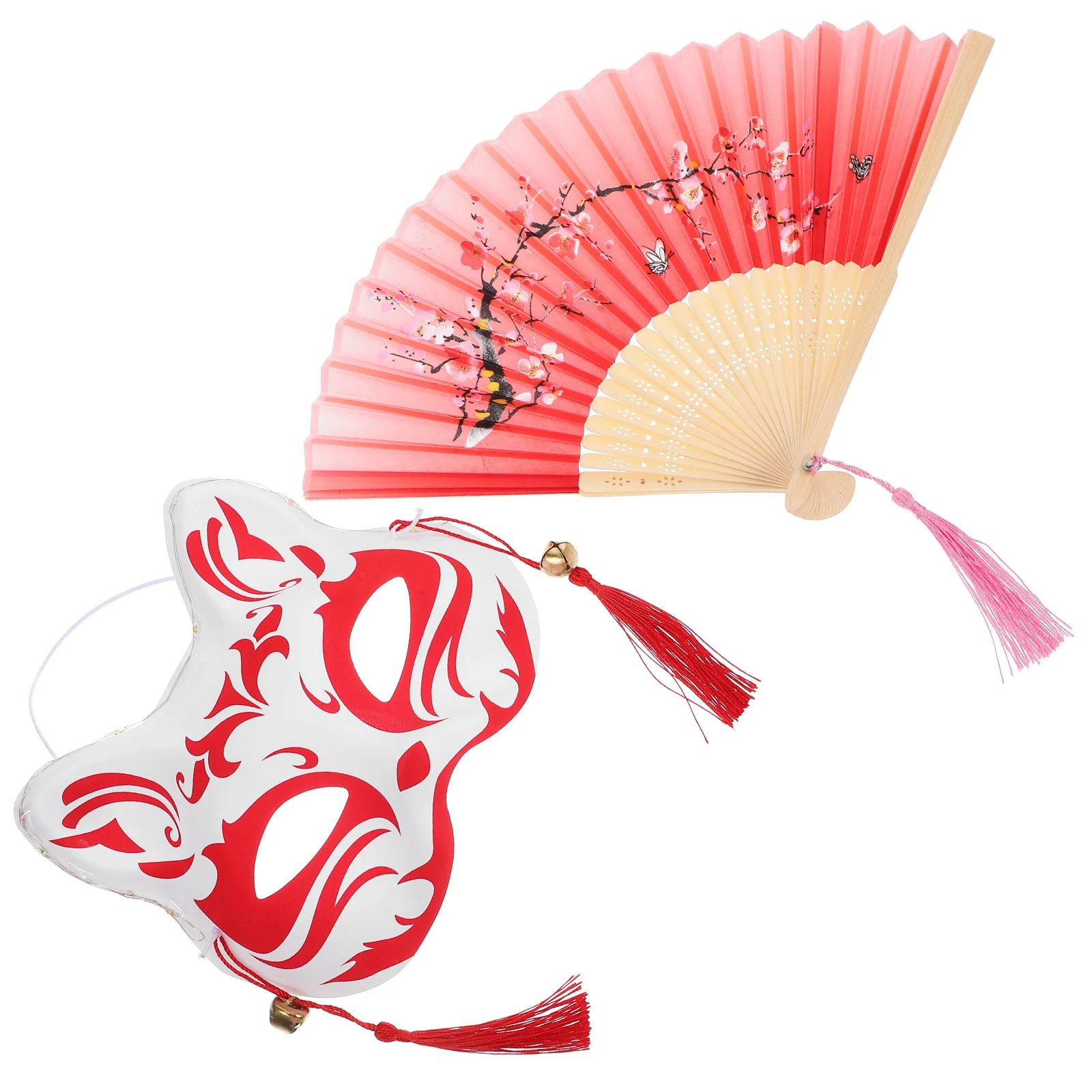 

1Set Fox Mask Folding Cosplay Mask Masquerade Party Accessory Performance Costume Prop Fan for Party