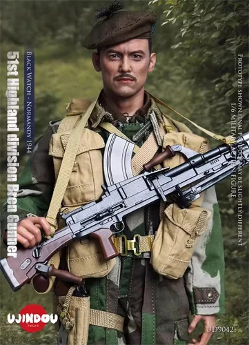 새로운 도착 1/6 UJINDOU UD9042 영국 군인 인형 육군 기관총 1944 풀 세트 이동식 액션 피규어 팬들을위한 선물