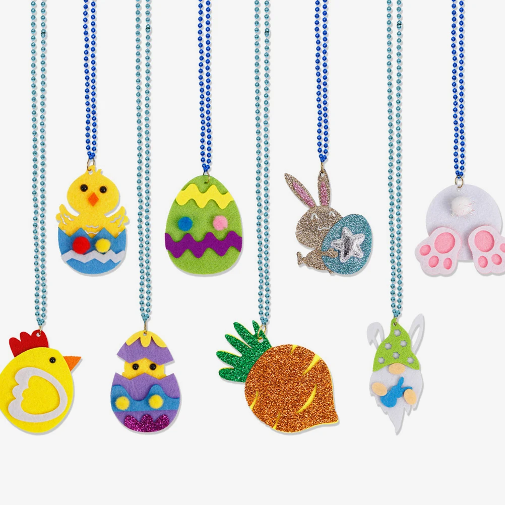 

8 Pcs Bead Chain Hanging Children's Necklace Kid Gifts Jewelry Chic Party Dress up Kids Felt Little Girls Festival for