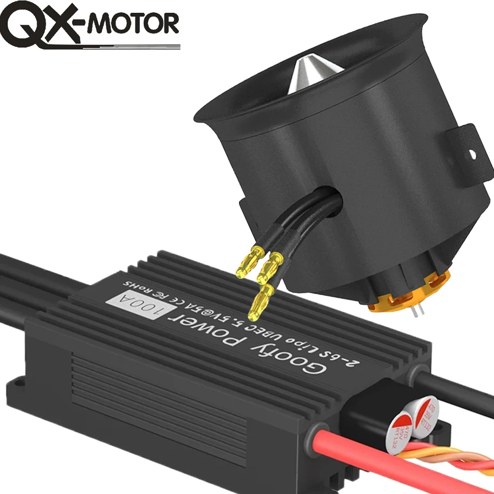 

QX-Motor QF3027-2200KV 70 мм EDF Ducted Fan jet 6s бесщеточный двигатель с 100A ESC для модельных частей дистанционного управления