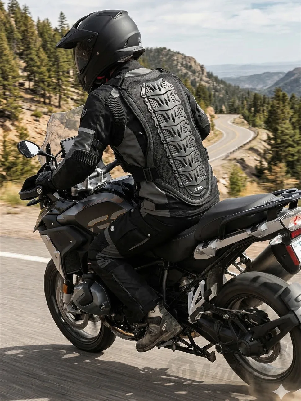 Breathable Motorcycle Anti‑Fall Armor Vest, Hard Shell Shock‑Absorbing Chest Back Protector for Dirt Bike Off‑Road Motorbike
