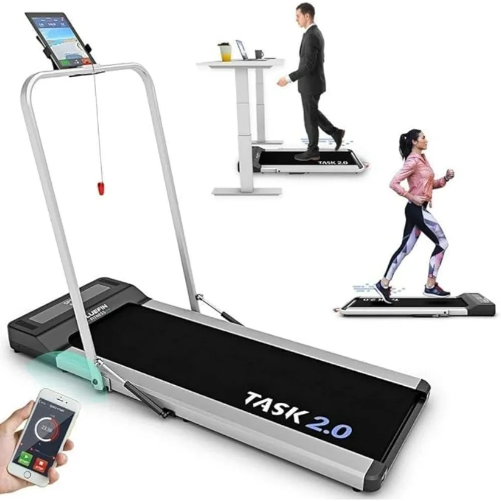 Task 2.0 2-in-1 Folding Under Desk TreadmilJoint Protection Tech Smartphone App Bluetooth Speaker Compact WalkingRunning Machine