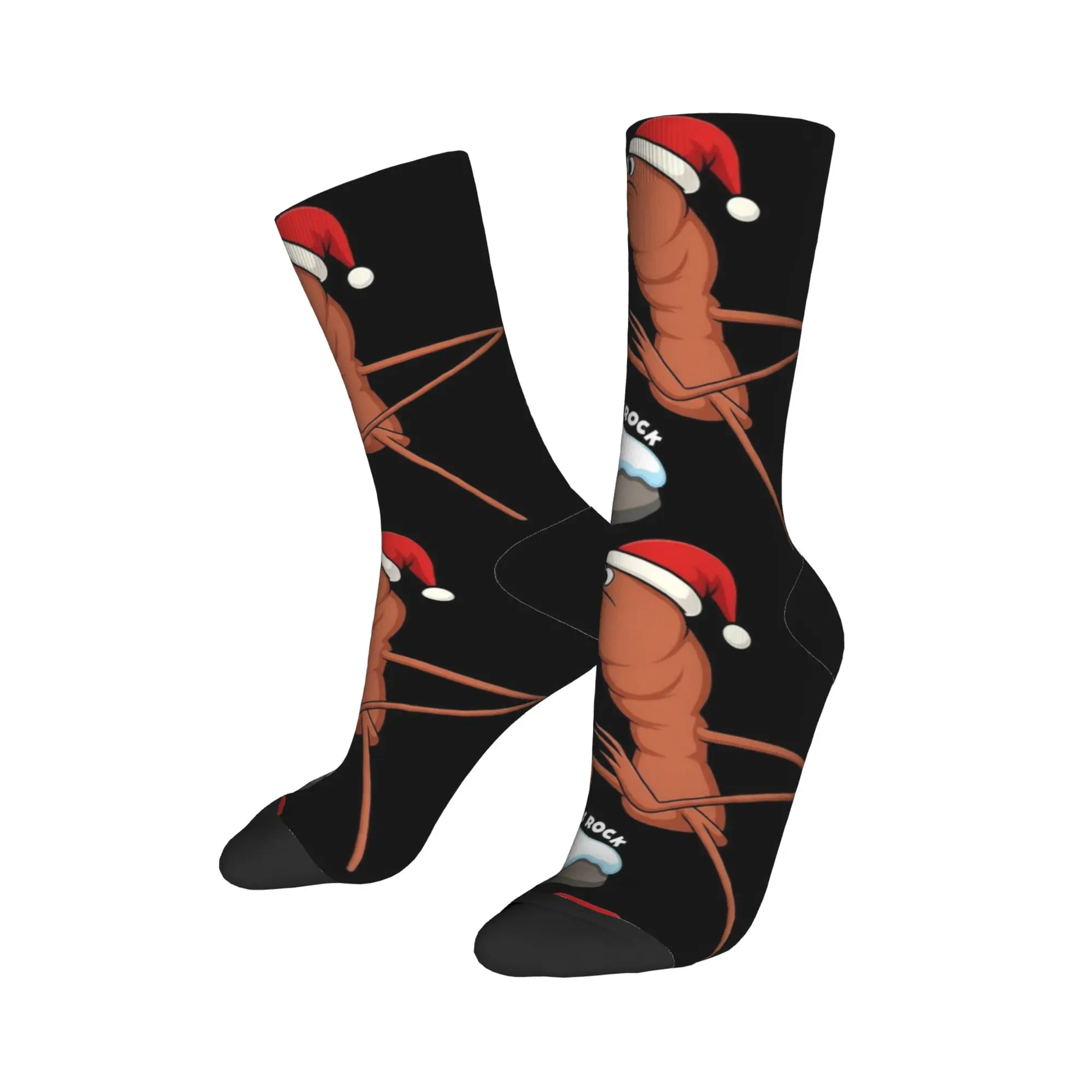 Мне не нравится эту рок-Маркус Червь Рождественские рождественские носки Чулки Зимние нескользящие мужские носки Мягкие дизайнерские велосипедные носки