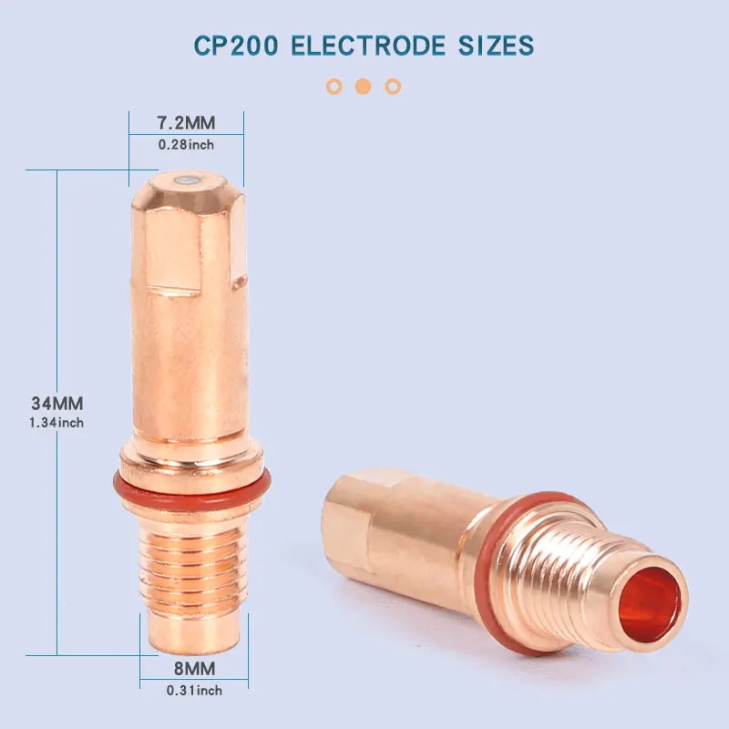 CP200 Electrode Nozzle Professional Shield Cup Replacement for Plasma Torch High Temperature Retaining Cap Consumables CB200