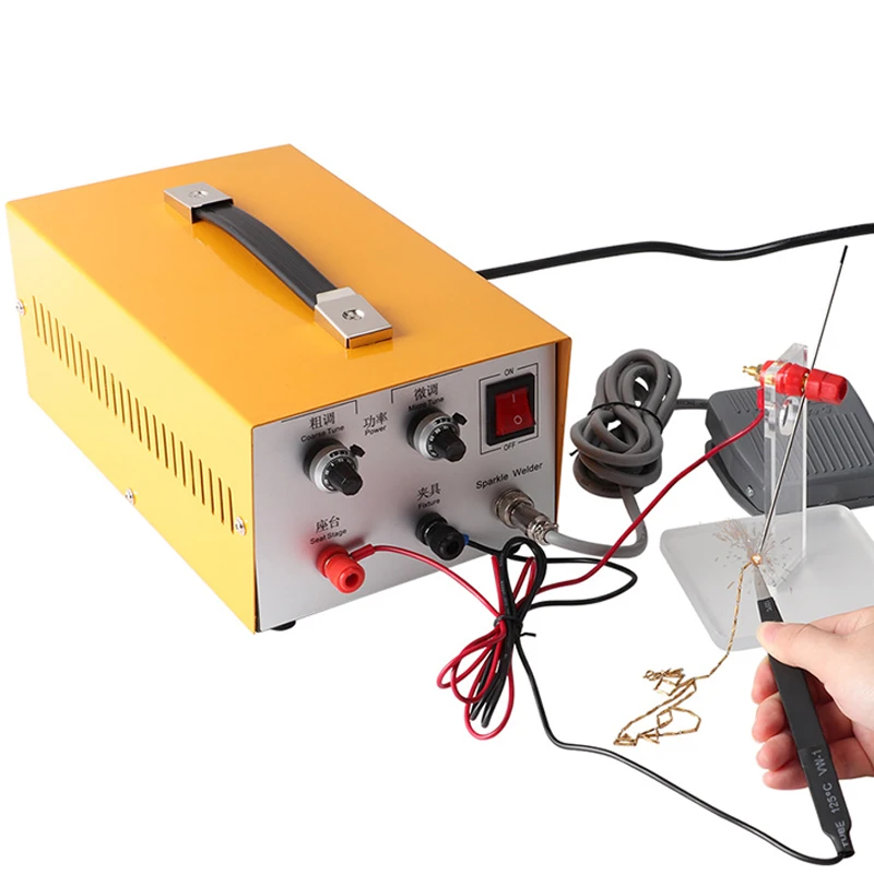 Sieraden Spot Welder 80A - Voetbediende draagbare ringlasser met puntlaspen voor goud, zilver, koper en aluminium