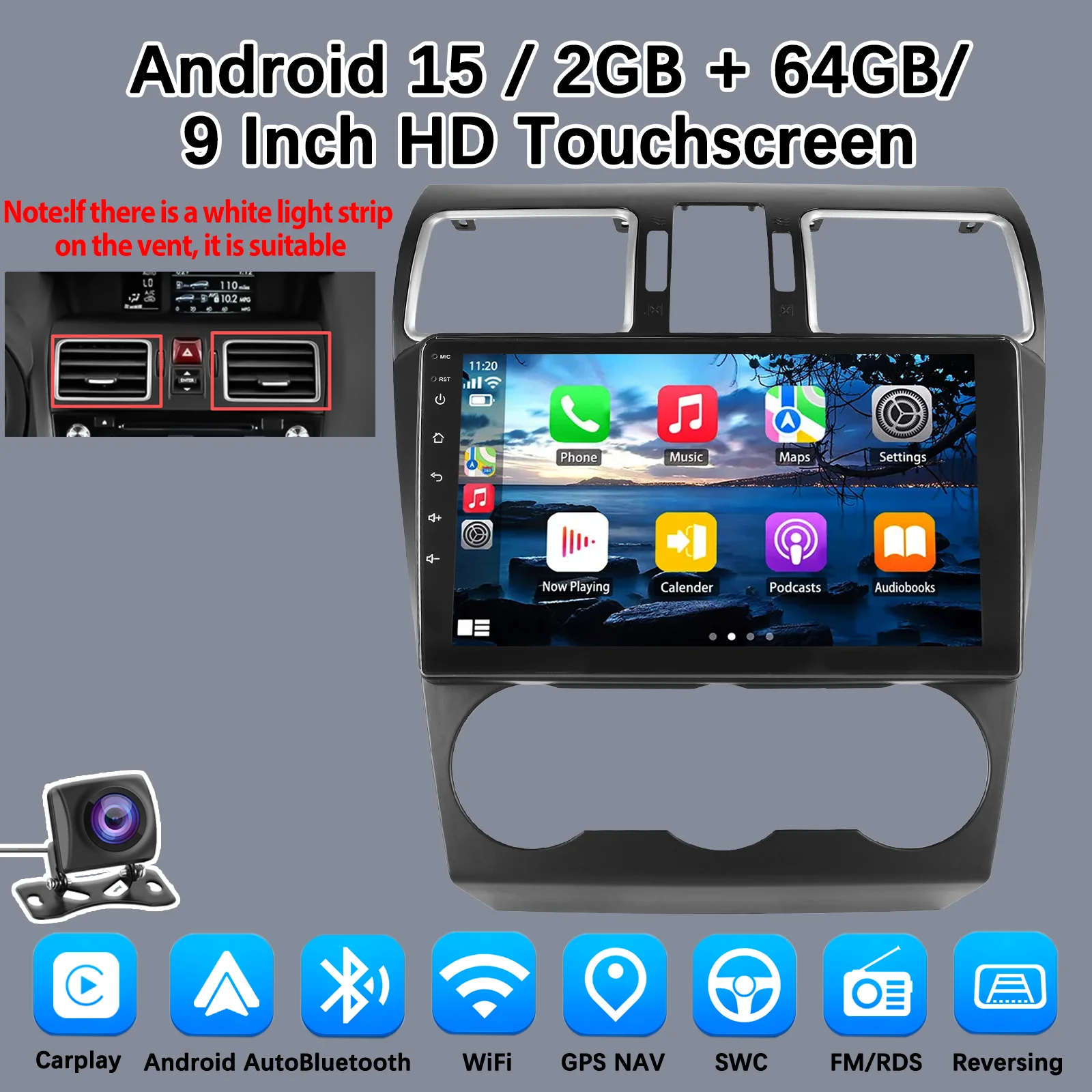 Carplay Android 15 Auto voor Subaru Forester 4 SJ XV WRX 2012-2015 2018 2 Din Auto Multimedia Stereo Speler GPS Navigatie Wifi - afbeelding 1
