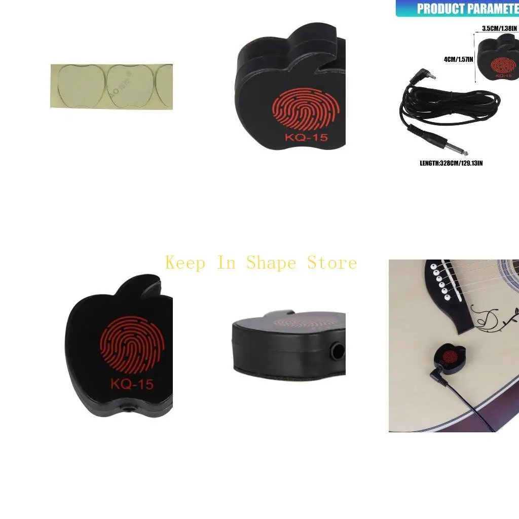 U1JC Portable Acoustic Guitar Pickup Replacement Piezo Contact Pickups For Musicians Needing Quick Installation Enduring