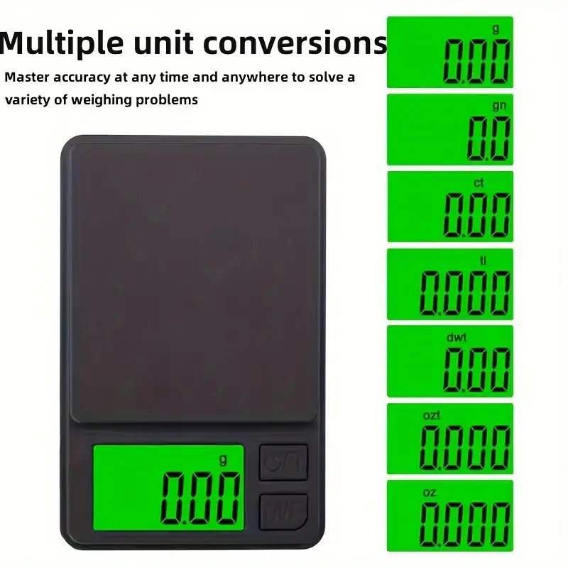 500g High Precision Mini Digital Pocket Scale Jewelry Scale Portable LCD Backlight Electronic Scale Weighing Tool