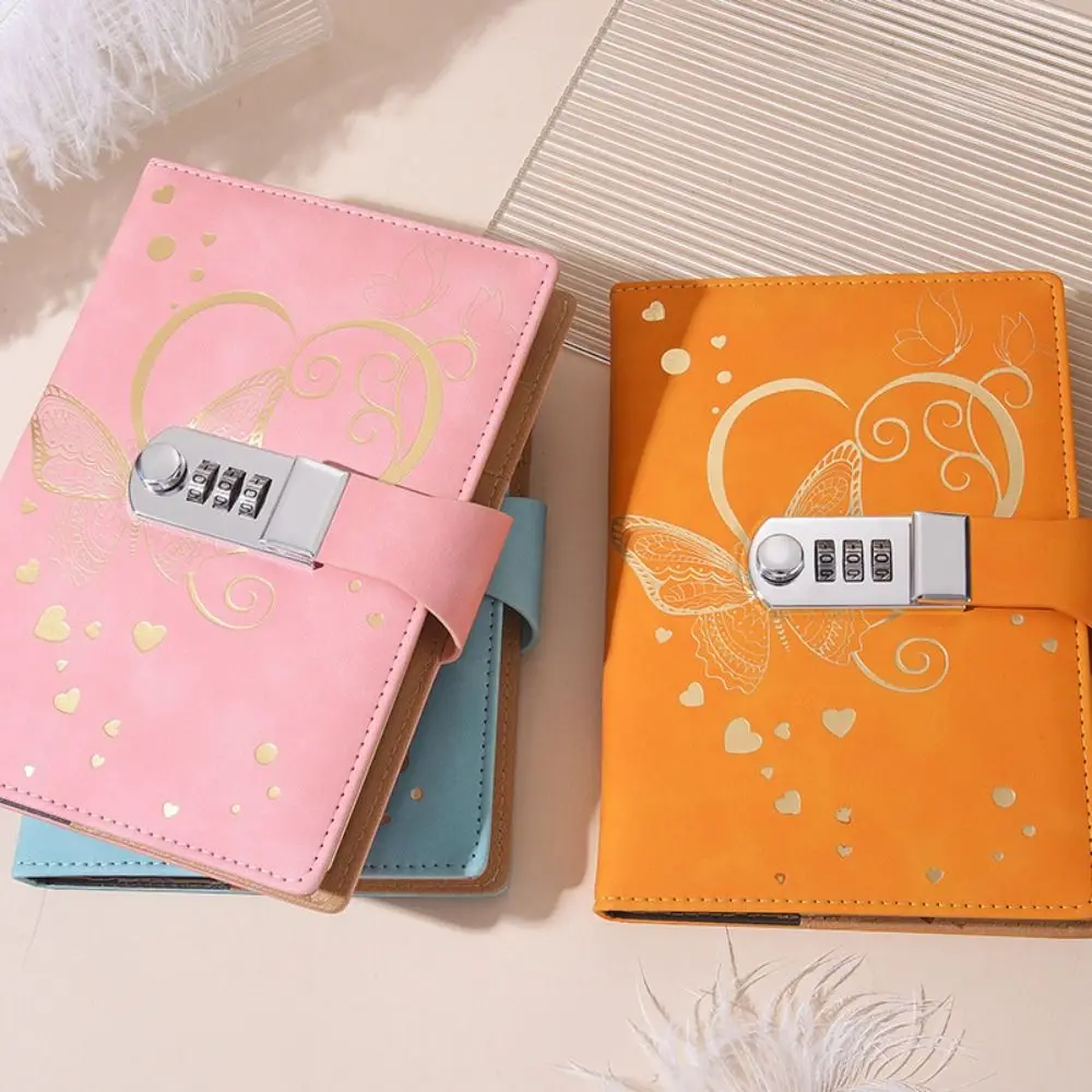 200 Pages Password Notebook Coded Lock Thickened B6 Notebook with Lock Smooth Writing Protecting Secrets Diary Book Stationery