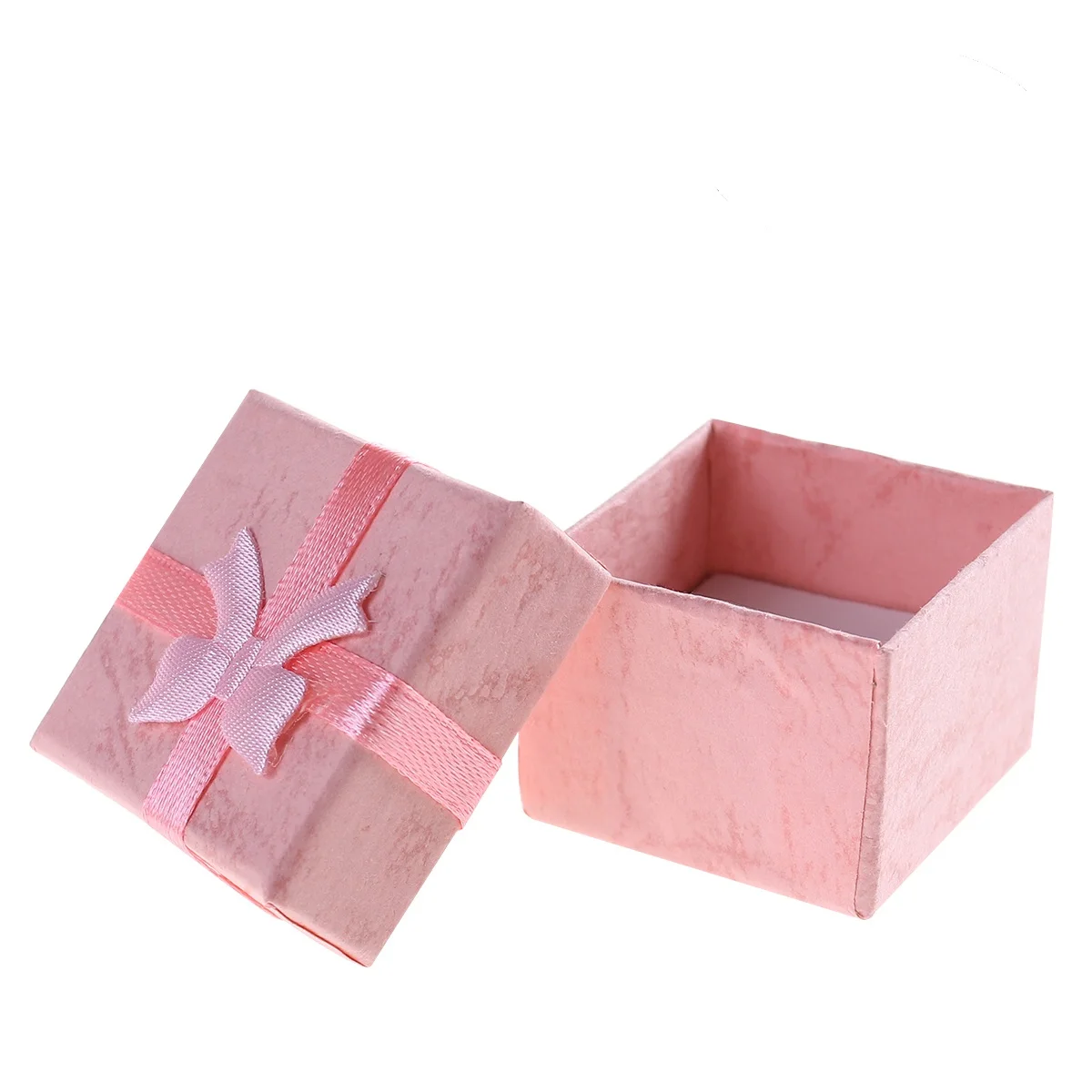 

24pcs Pink Gift Boxes 4x4x3cm Jewelry Storage Organizer Earring Case Bowknot Ribbon Style Packaging Box for Women