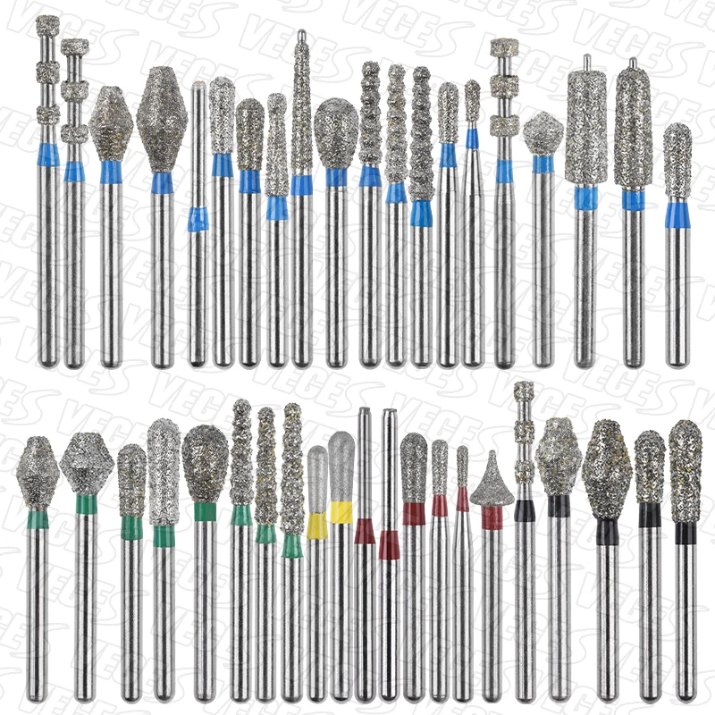 EX Series10pcs Dental Diamond Burs Drill FG 1.6mm Polishing Burs Drills For High Speed Handpiece Dentist Tool