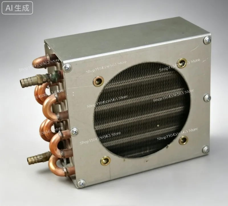 Condenser Copper Tube Aluminum Fin Heat Exchanger, Small Without Shell Radiator for Refrigerator Cooling System DIY