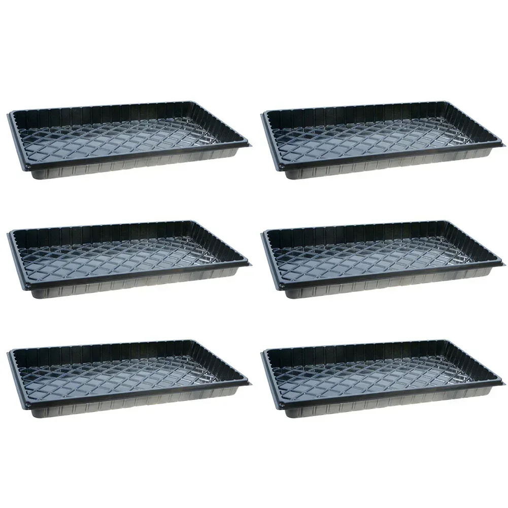 6 szt. PP taca do kiełkowania roślin płyta do uprawy roślin starter do ogrodnictwa startowanie 54,5 * 28,5 cm czarny