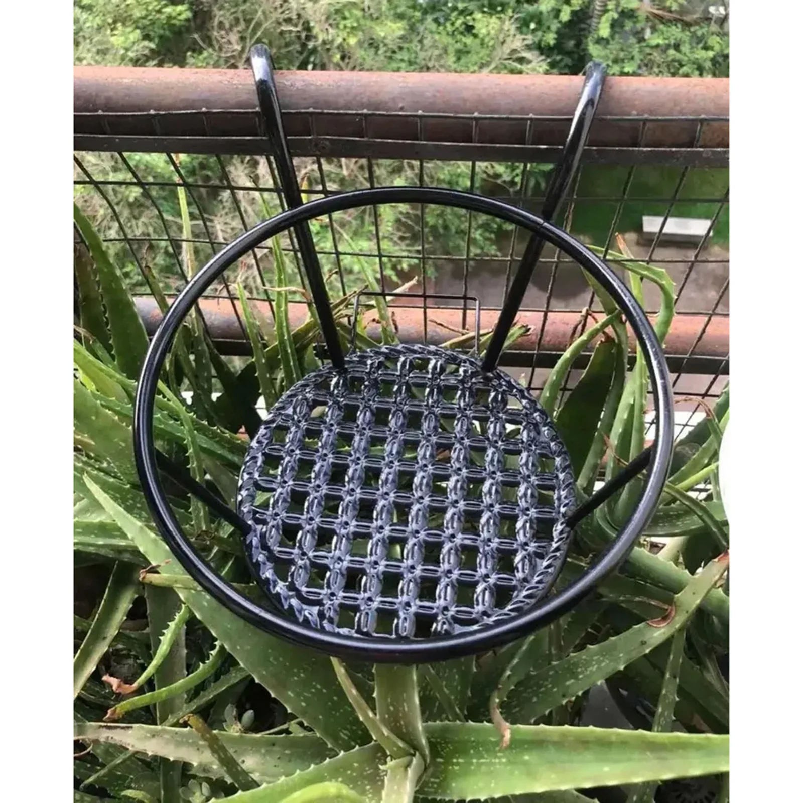 1PCS Iron Wall Mounted Flower Pot Holder for Balcony Round Outdoor Hanging Plant Bracket Heavy Duty Rustproof Garden Decor