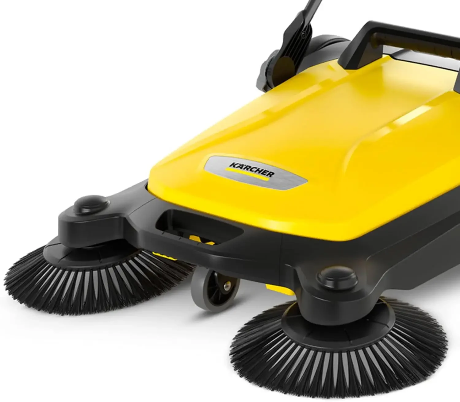 4 Twin Walk-Behind Outdoor Hand Push Sweeper - 5.25 Gallon Capacity - 26.8