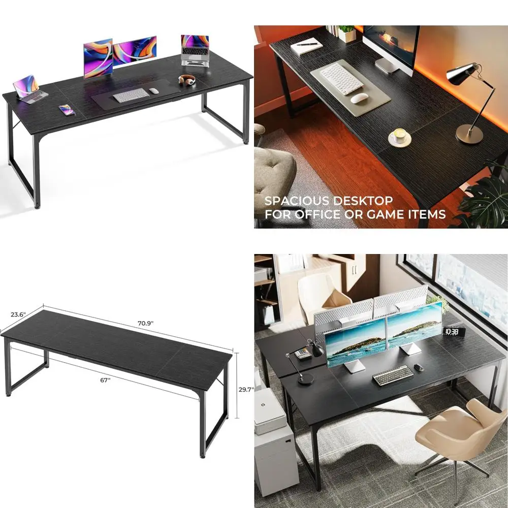 

70 Inch Large Computer Desk for Home Office, Gaming and Study with Storage