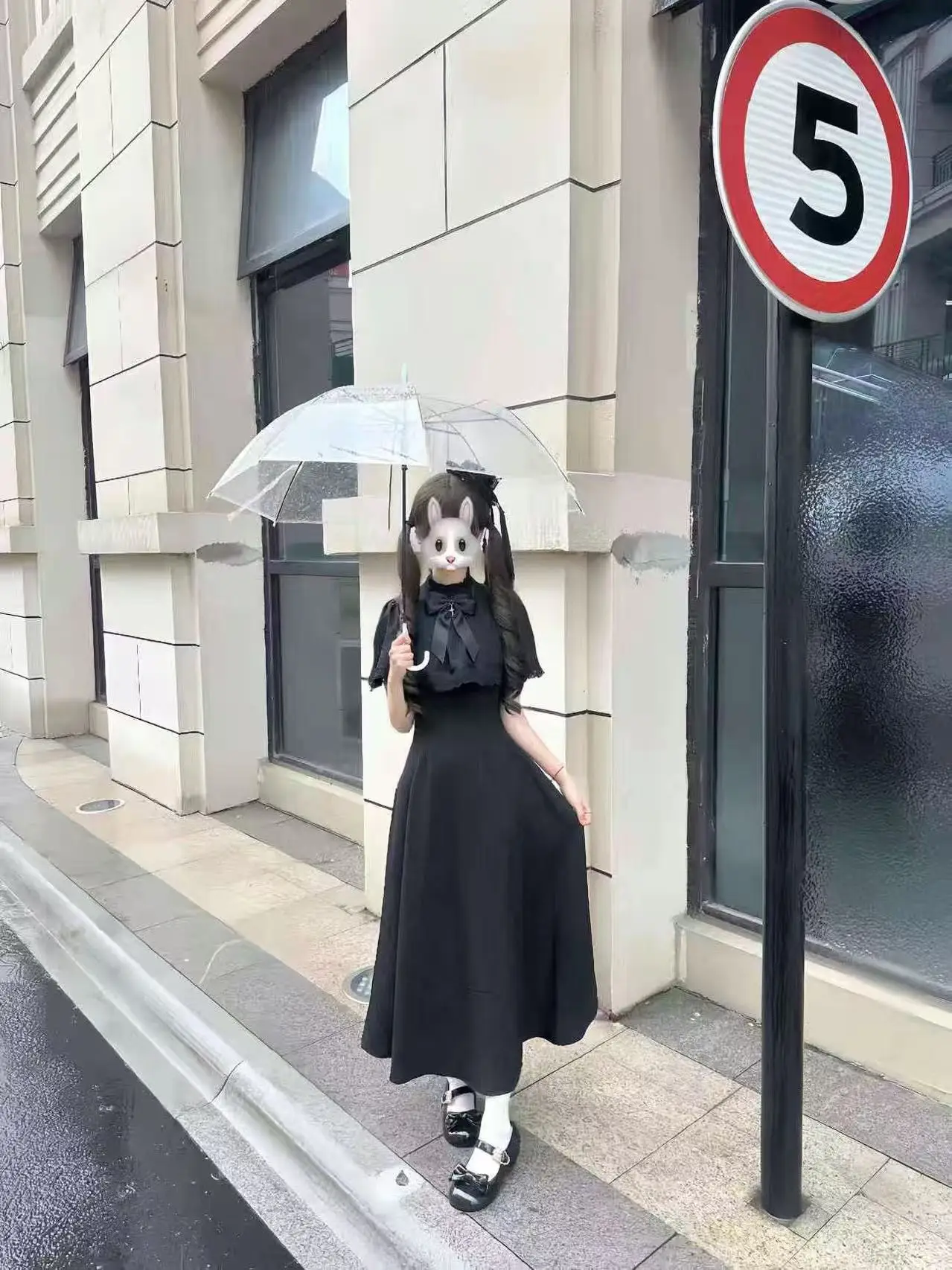 Vestidos góticos ajustados de Lolita con agradable arco para Mujer Y2k, vestido de encaje de manga corta para Mujer, Vestidos de cintura alta, Vestidos elegantes Vintage de calle alta