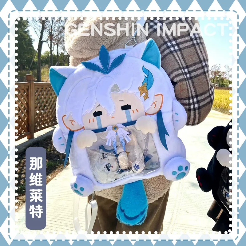 Game Genshin Impact Wriothesley 	Neuvillette Student Backpack Lolita Doll Toy Bag Casual Props Cute Lovely Cosplay Gift C