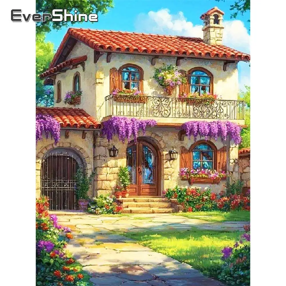 Evershine DIY Haus Diamant Mosaik Landschaft Malerei Garten Landschaft Acryl Handwerk Liefert Stickerei Wand Dekor
