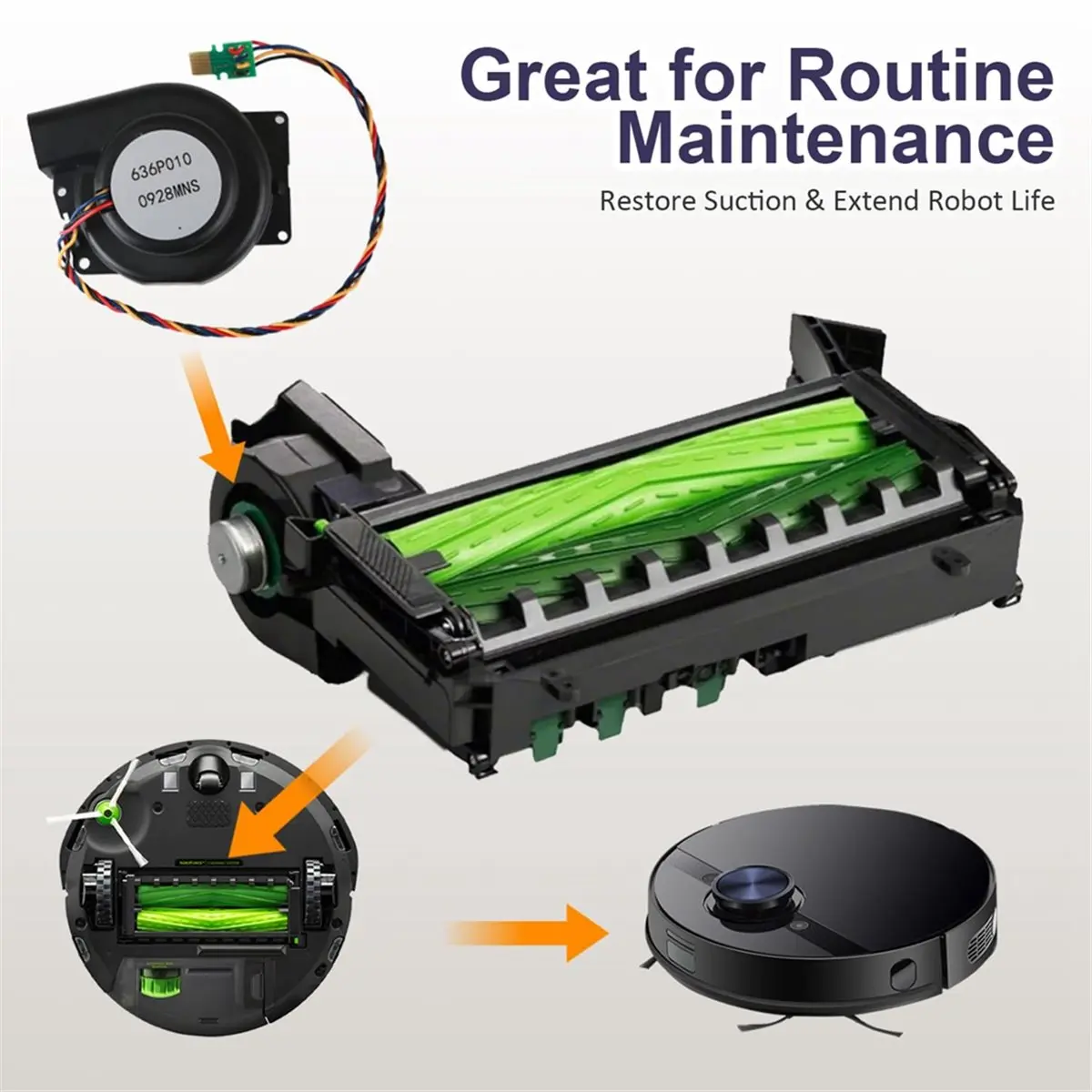 

2026 NEW Replacement Motor Fan Module for E5 E6 I3 I4 I5 I6 I7 J7 I8, Engine Ventilation Vacuum Fan,636P010-0928MNS